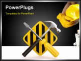 PowerPoint Template - Utility. Tools, screwdriver and hammer on white background. 3d