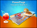 PowerPoint Template - tropical drink, vacation brochures, seashell
