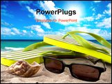 PowerPoint Template - vacation at the beach with travel objects