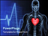 PowerPoint Template - x-ray of a male skeleton displaying a valentine heart