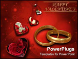 PowerPoint Template - Red valentines illustraited background with hearts and wave