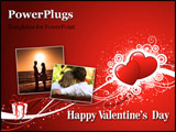 PowerPoint Template - Abstract Valentines Day background with hearts and gift