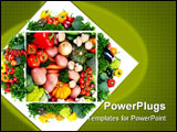 PowerPoint Template - Fresh fruits and vegetables. Close up. Vegetarian