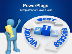 PowerPoint Template - victory concept computer generated illustration for design