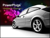 PowerPoint Template - Rear-side view of a car on black