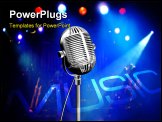 PowerPoint Template - vintage microphone on stage with colorful reflectors on the background