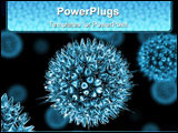 PowerPoint Template - Close up 3d render of a group of viruses.