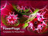 PowerPoint Template - Digital illustration of Flu virus in colour background