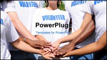 PowerPoint Template - Multi-ethnic volunteer group hands together showing unity