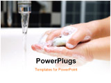PowerPoint Template - Detail of little girl washing her hands