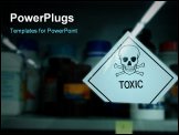 PowerPoint Template - Closet with toxic materials in different bottles