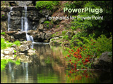 PowerPoint Template - Cascading waterfall and pond in japanese garden