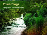PowerPoint Template - a roadside stream in the rainforest of Costa Rica