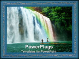PowerPoint Template - he wide cascading tinuy-an waterfalls near bislig city mindanao philippines called the niagara of t