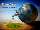 PowerPoint Template - Earth water resources generating new life. Digital illustration