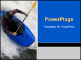 PowerPoint Template - A slow shutterspeed shot of a kayaker in very rough whitewater