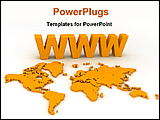 PowerPoint Template - symbol of www with world map