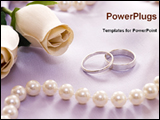 PowerPoint Template - wedding rings with flower and perl necklace