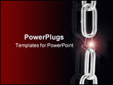 PowerPoint Template - Chain links held by a paper clip. Isolated on a white background.
