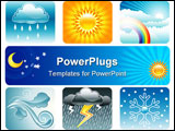 PowerPoint Template - Set of Weather and Climate vector illustration layered