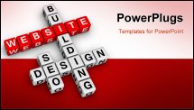 PowerPoint Template - Website building 3d crossword puzzle cubes symbol