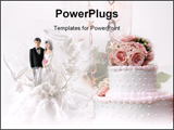 PowerPoint Template - a bride and groom wedding cake decoration.