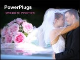 PowerPoint Template - A beautiful bride and handsome groom at church during wedding
