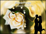 PowerPoint Template - Two Golden Wedding Rings on flowers macro shot