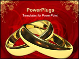 PowerPoint Template - linked gold wedding rings on white background