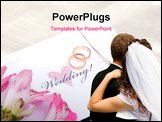 PowerPoint Template - Pair of wedding rings on a bible with cross and flower