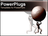 PowerPoint Template - Man struggling to hold up huge weight.