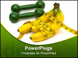 PowerPoint Template - Bananas with a measuring tape on a white background bananas