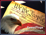 PowerPoint Template - Close up of United States Constitution on Flag