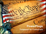 PowerPoint Template - declaration of independence rolled up