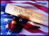 PowerPoint Template - Usa Flag Gavel and US Constitution concept.
