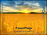 PowerPoint Template - Scenic country landscape with wheat field at sunset