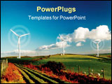 PowerPoint Template - ind turbines on a farm, complete with sheep in a field... Gorgeous color photo - but a little soft,