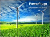PowerPoint Template - Wind Mill landscape wind turbines blue sky