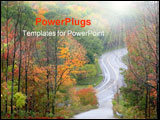 PowerPoint Template - Up and down drive through colorful trees in Michigan