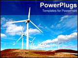PowerPoint Template - Huge windmills out on plain.