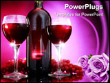 PowerPoint Template - Red wine bottle and a couple of glasses