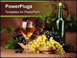 PowerPoint Template - Wine composition on the table. Image ready for your design work.