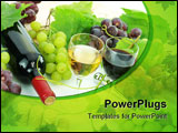 PowerPoint Template - Wine and grapes with grape plant all over