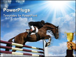 PowerPoint Template - A horse clearing a jump. Taken at the Horse of the Year 2007 in Hastings New Zealand