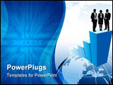 PowerPoint Template - Successful business team is standing on a large graph.