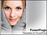 PowerPoint Template - A woman smiles in winter fashion.