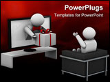 PowerPoint Template - One 3d man that win a TV contest