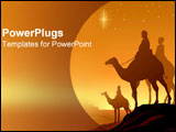 PowerPoint Template - The three wisemen stand together.