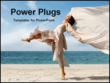 PowerPoint Template - woman jumping on beach