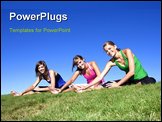 PowerPoint Template - A group of Beautiful young women stretching before fitness and yoga